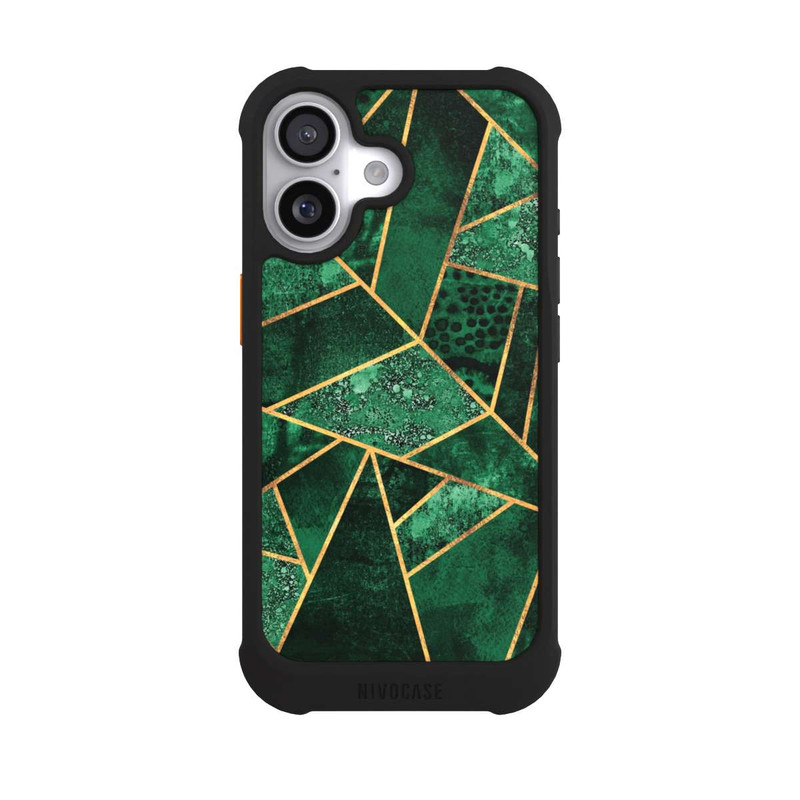 iPhone 17 NIVOmax Deep Emerald Gold Print