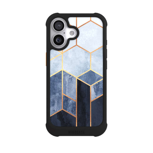  NIVOmax Impression d'or d'hexagones bleus doux
