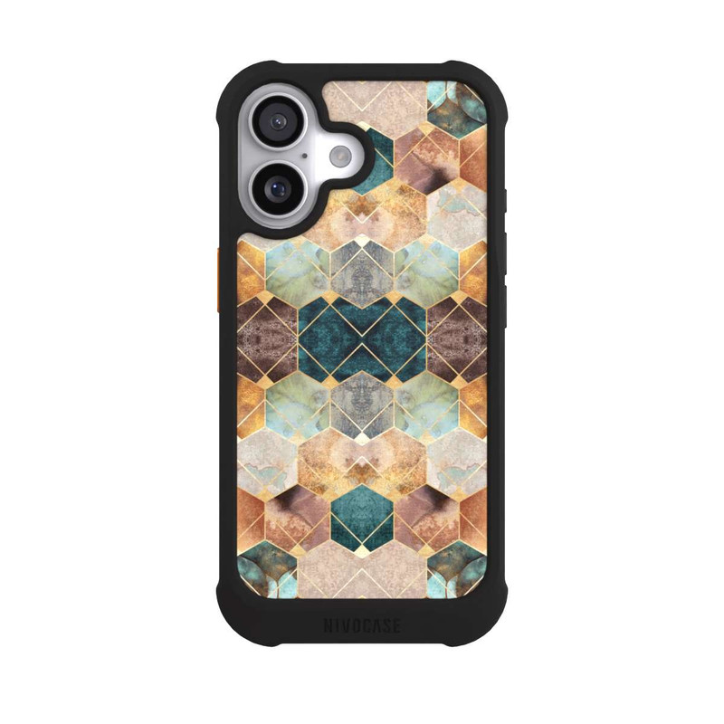 iPhone 17 NIVOmax Naturfarbene Sechsecke und Diamanten
