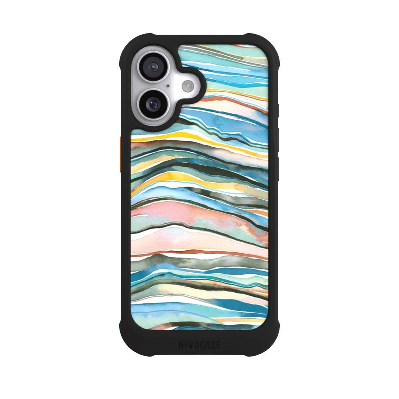 iPhone 17 NIVOmax Couches d'agate aquarelle bleues