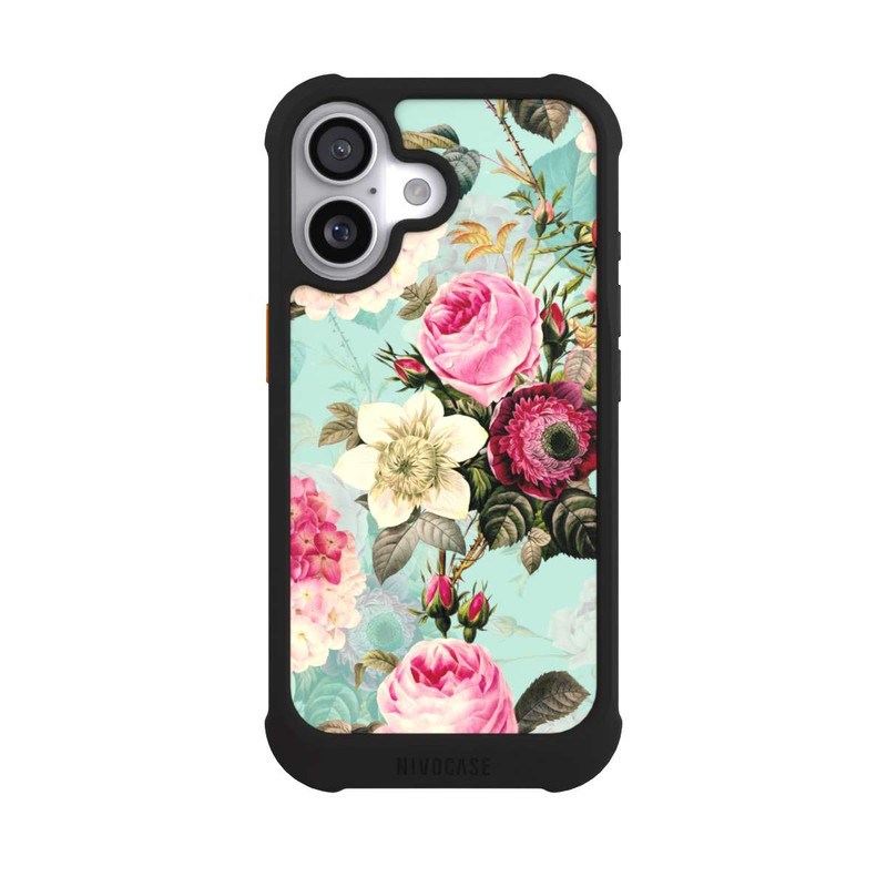 iPhone 17 NIVOmax Türkisfarbene Rosentapete