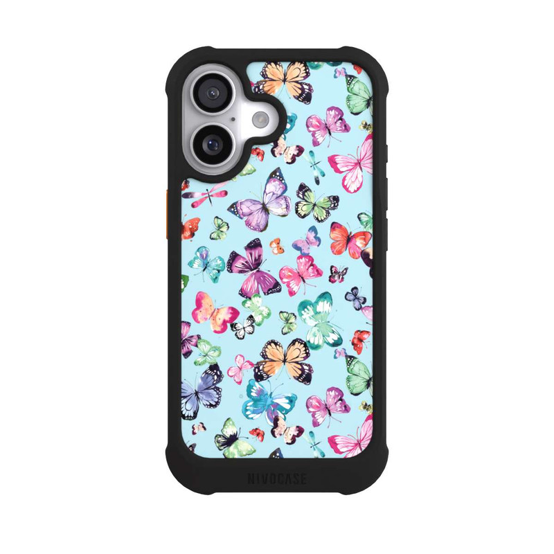 iPhone 17 NIVOmax Papillons Rose Orange Bleu