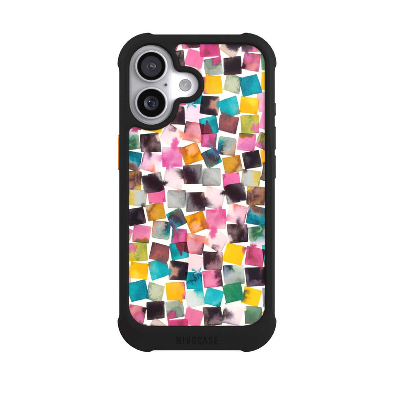 iPhone 17 NIVOmax Plaids Géométriques Aquarelle Rose