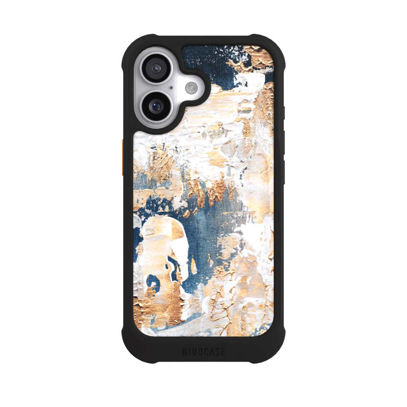 iPhone 17 NIVOmax Abstraktion Blau und Gold
