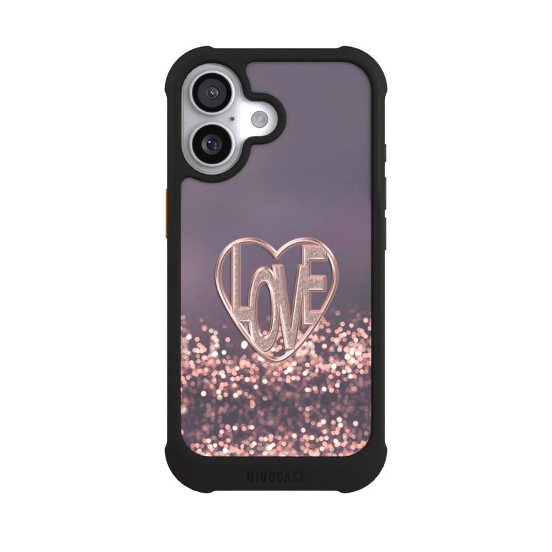 iPhone 17 NIVOmax LOVE Rose Pailleté