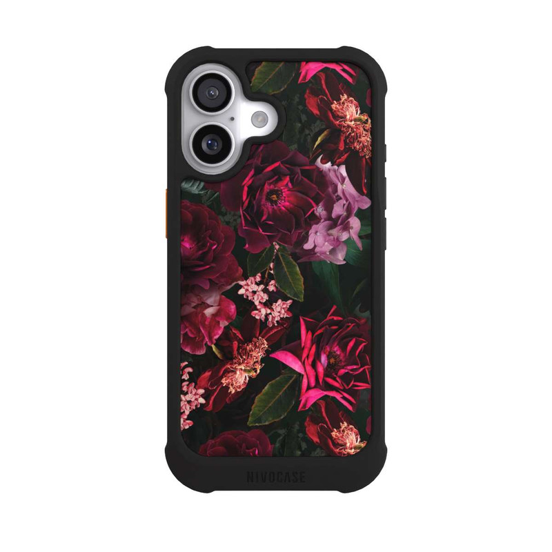 iPhone 17 NIVOmax Dunkelrote und rosa Blüten