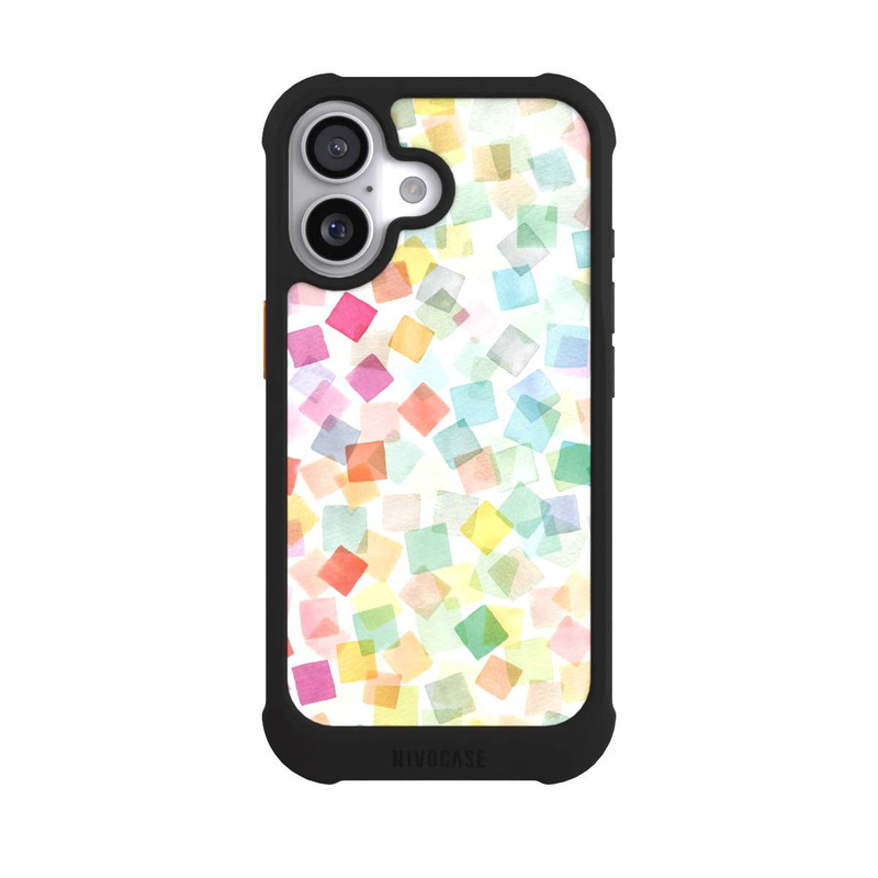 iPhone 17 NIVOmax Konfetti geometrische Plaids Regenbogen