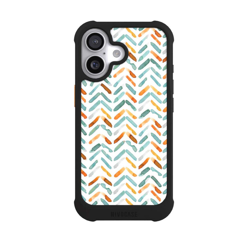iPhone 17 NIVOmax Elegant Fall Chevron Blue Orange