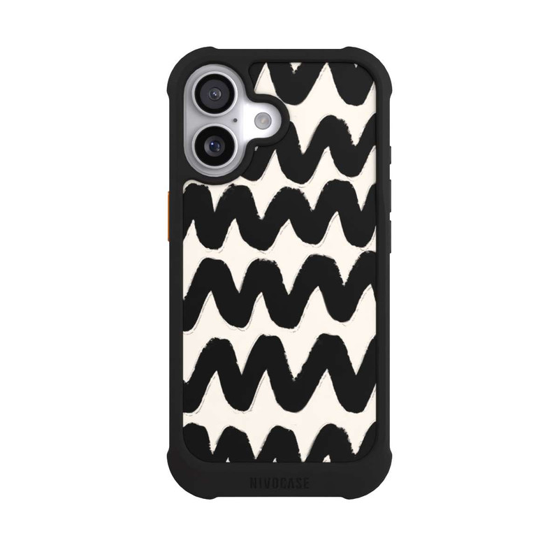 iPhone 17 NIVOmax Black Waves Pattern