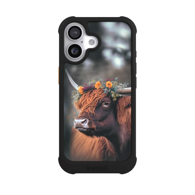 iPhone 17 NIVOmax Hochland Rind mit Blumen mit KI