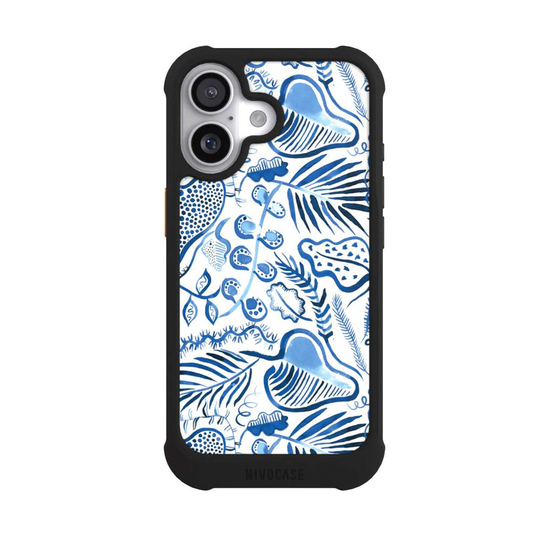 iPhone 17 NIVOmax Tropical Forest Leaves Blue
