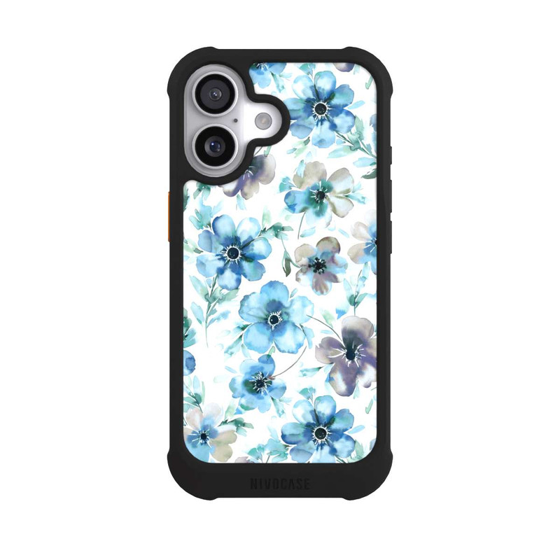 iPhone 17 NIVOmax Blue Flower Pattern Trendy