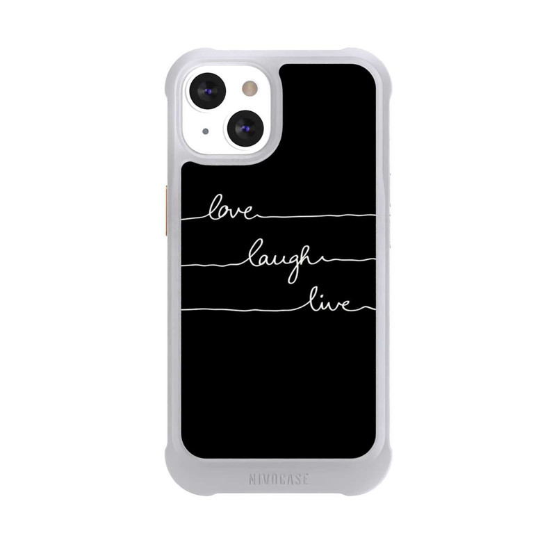 iPhone 13 NIVOmax Love Laugh Live weiß/schwarz