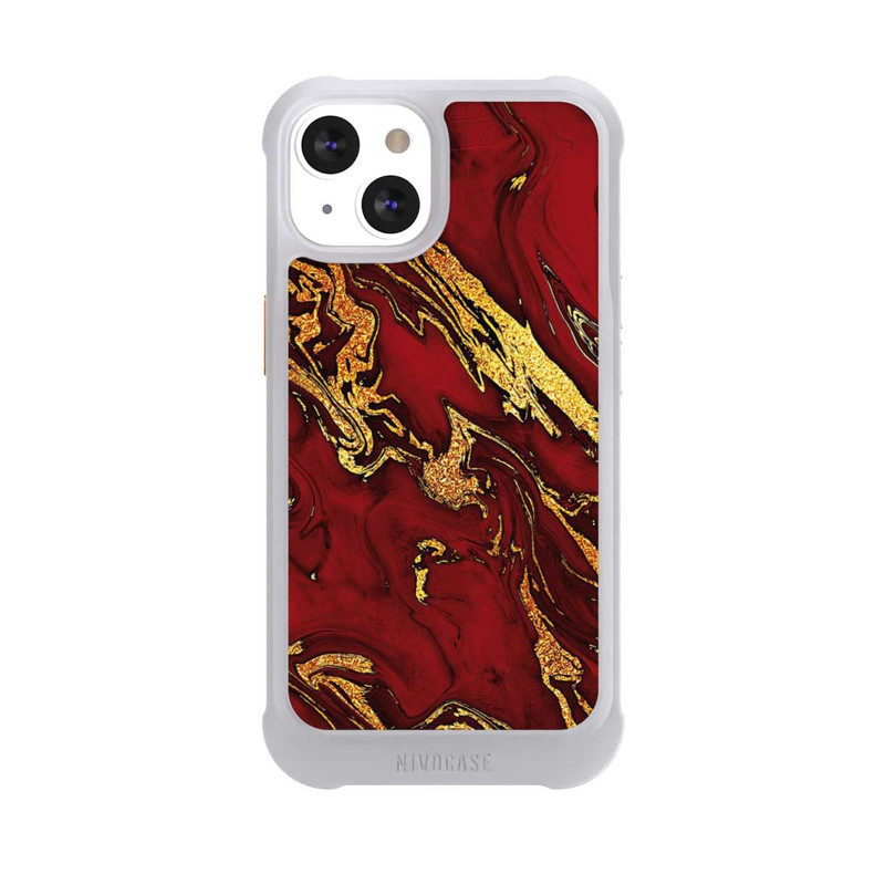 iPhone 13 NIVOmax Red Gold Marble Look