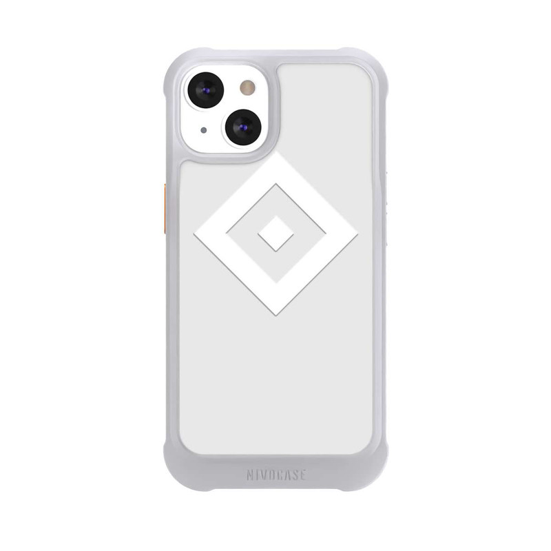 iPhone 13 NIVOmax Logo en forme de losange sur fond gris HSV