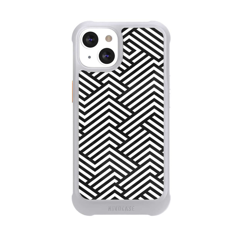 iPhone 13 NIVOmax Schwarz und Weiß ZigZag