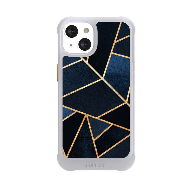 iPhone 13 NIVOmax Navy Stein Golddruck