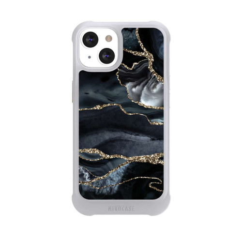 Apple iPhone 13 NIVOmax Dunkler Marmor Gold Glitzerlook
