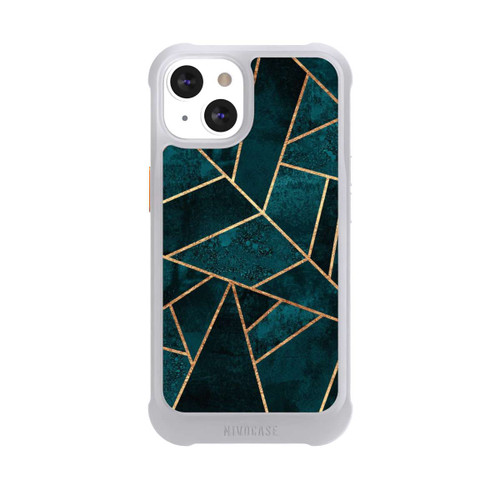 Apple iPhone 13 NIVOmax Tief Blaugrün Stein Gold Druck