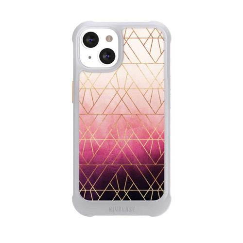 Apple iPhone 13 NIVOmax Pink Ombre Dreiecke Golddruck