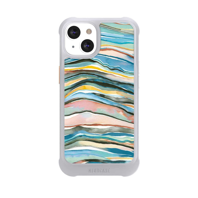 iPhone 13 NIVOmax Achatschichten Aquarellblau