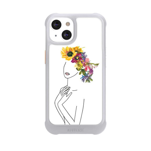 Apple iPhone 13 NIVOmax Line Art Frau mit Blumenkrone