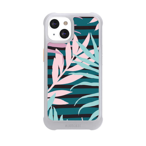 Apple iPhone 13 NIVOmax Pastel Jungle Leaves Pink Teal Seamless