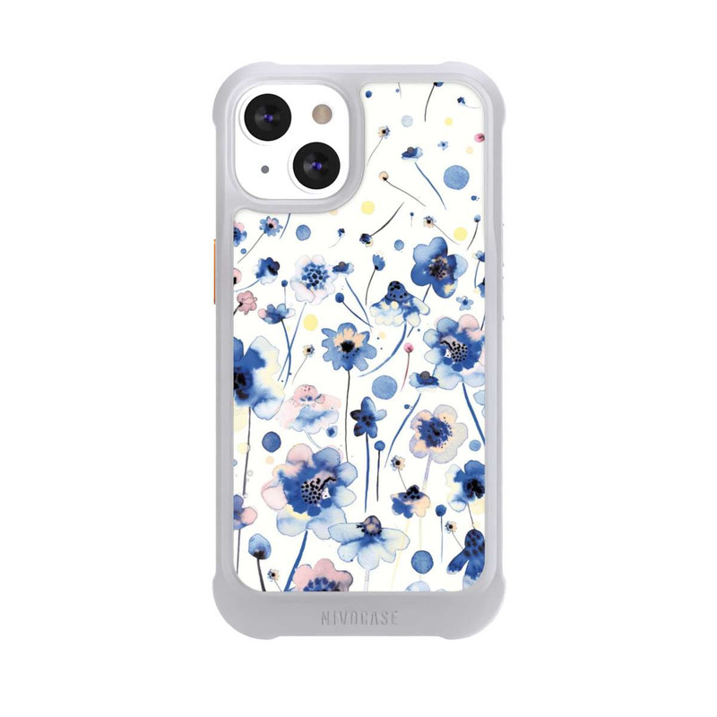 iPhone 13 NIVOmax Aquarelltinte blaue Blumen