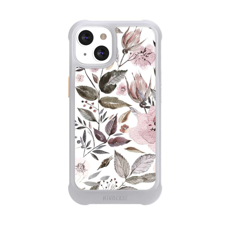 iPhone 13 NIVOmax Aquarelle Fleurs Roses Brunes