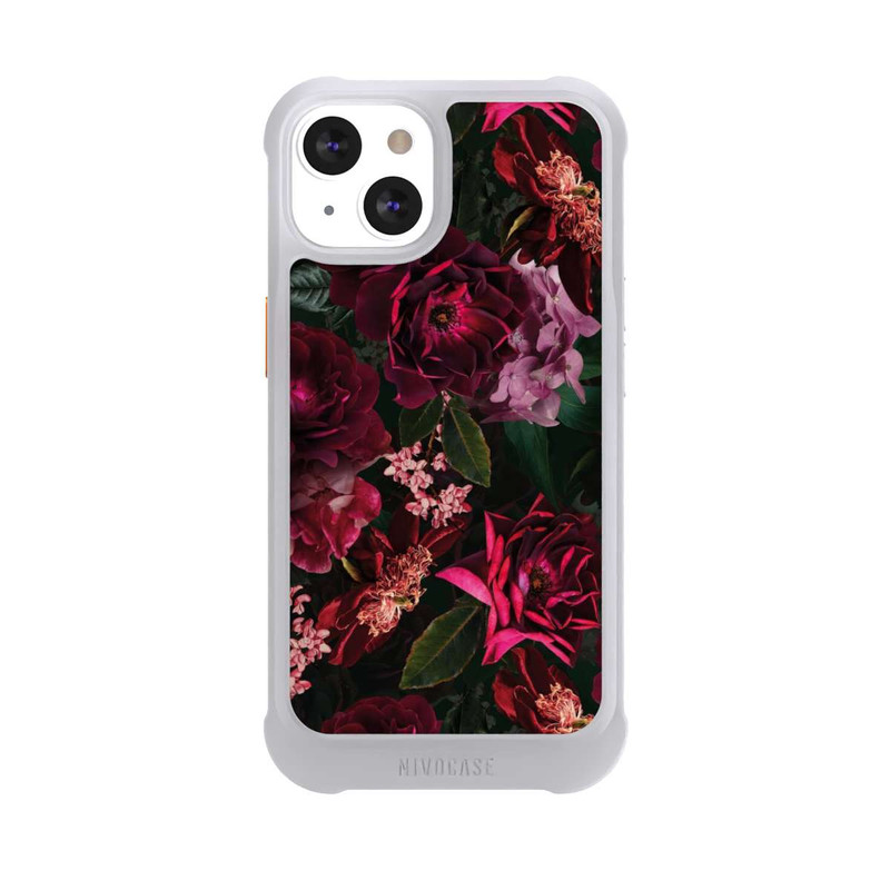 iPhone 13 NIVOmax Fleurs rouge foncé et roses