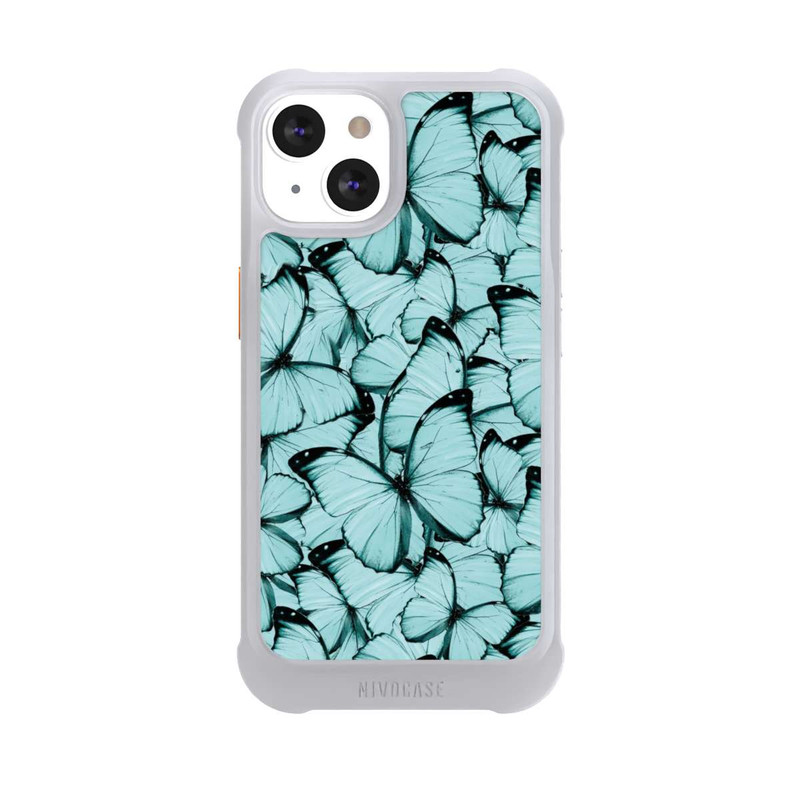 iPhone 13 NIVOmax Teal Schmetterlinge