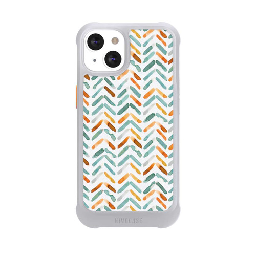 Apple iPhone 13 NIVOmax Elegantes Herbstchevron Blau Orange