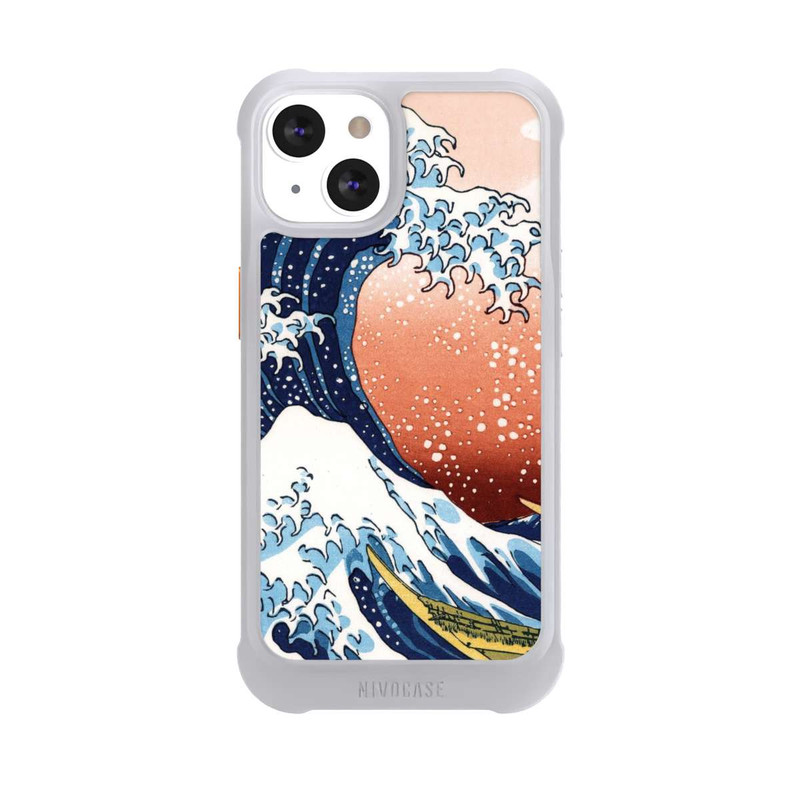 iPhone 13 NIVOmax Kanagawa Wave with red background