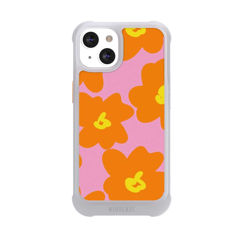 iPhone 13 NIVOmax Retro floral pattern pink and orange