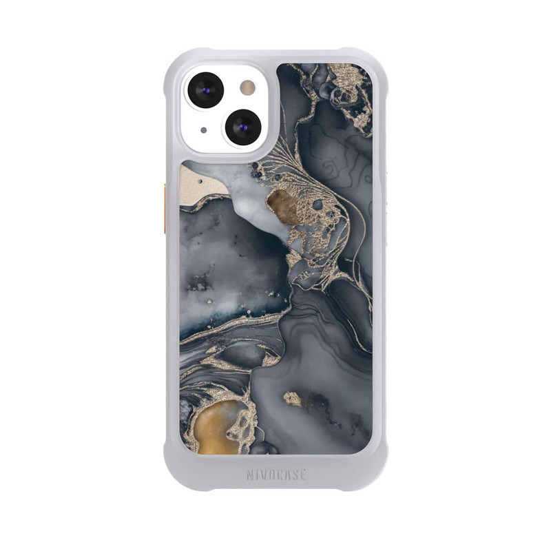 iPhone 13 NIVOmax Alcohol Ink Gold Grau mit KI