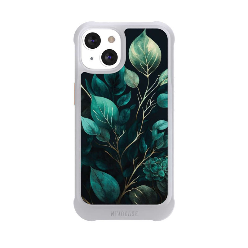 iPhone 13 NIVOmax Eucalyptus Fond Sombre avec IA