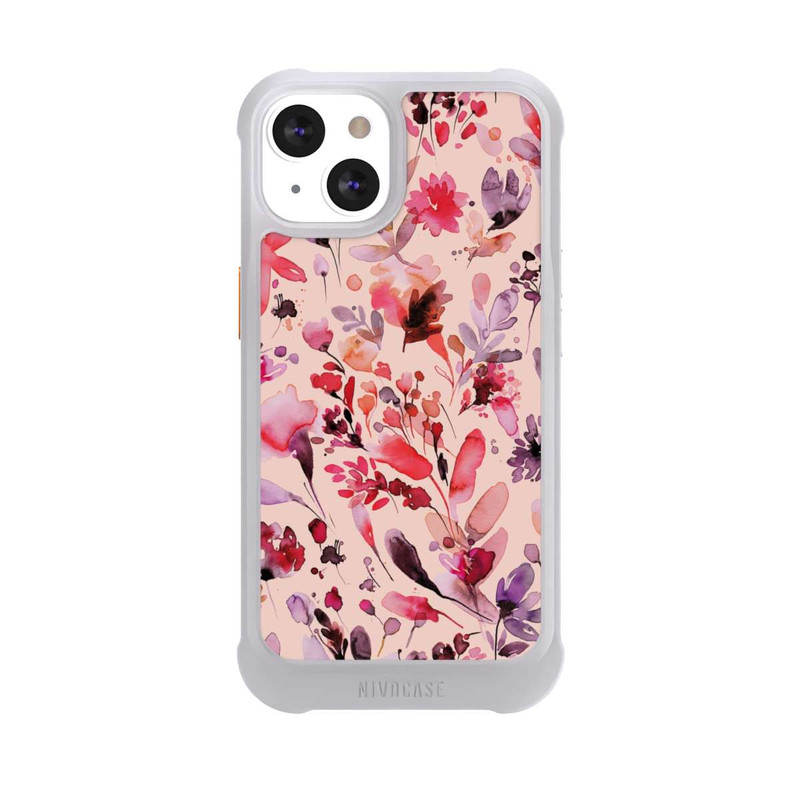 iPhone 13 NIVOmax Künstlerische Blumen Viva Magenta