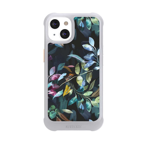 Apple iPhone 13 NIVOmax Mystische Aquarellblätter schwarz