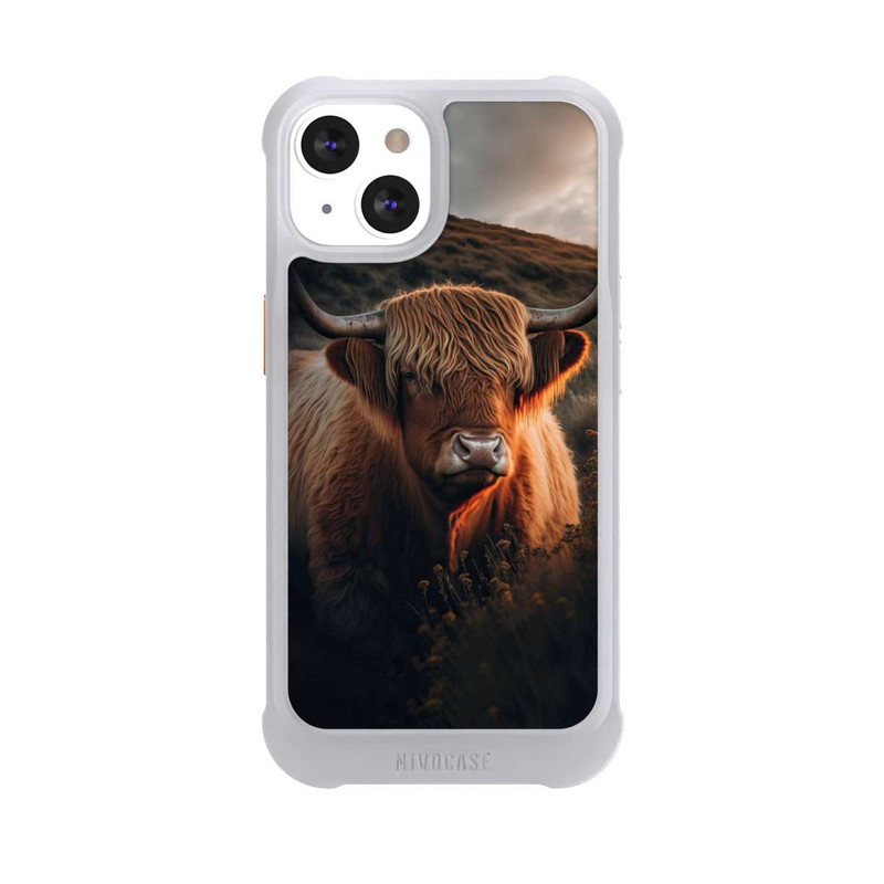 iPhone 13 NIVOmax Vache Highland avec de grandes cornes avec IA