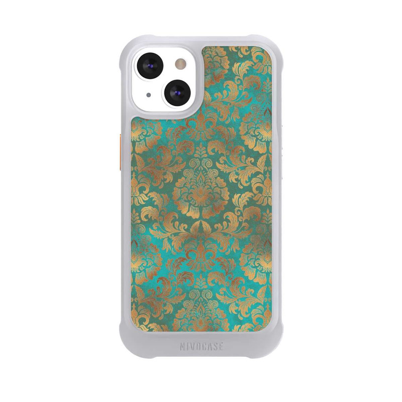 iPhone 13 NIVOmax Papier Peint Damassé Turquoise