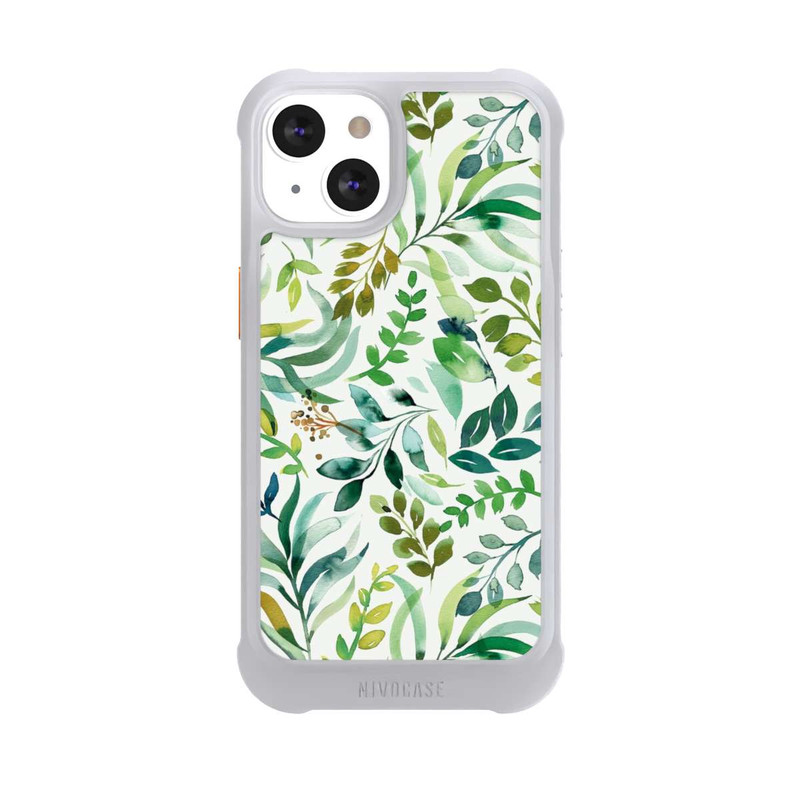iPhone 13 NIVOmax Aquarell Palmenblätter Botanisch Grün
