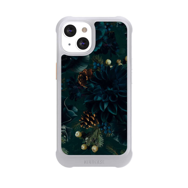 iPhone 13 NIVOmax Blumenmuster Grün und Blau