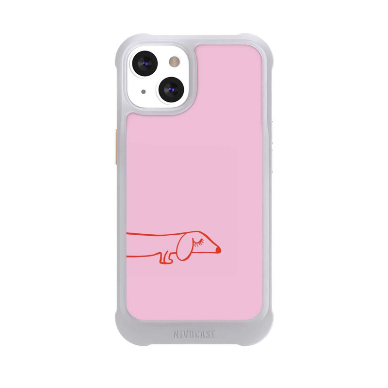 iPhone 13 NIVOmax Dachshund Illustration Pink