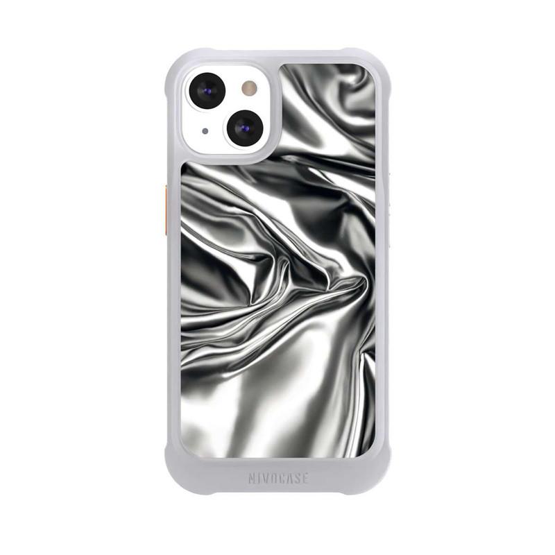iPhone 13 NIVOmax Glänzeder Chrome Silber Stoff mit KI