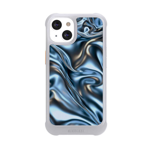 Apple iPhone 13 NIVOmax Glänzender Stoff Chrome Metallic Blau mit KI