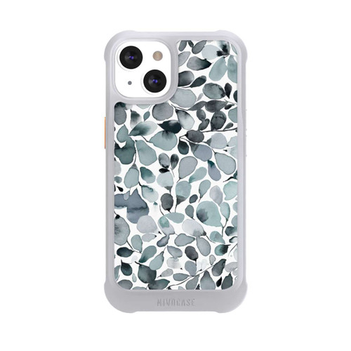 Apple iPhone 13 NIVOmax Eukalyptus Aquarell Blätter Grau