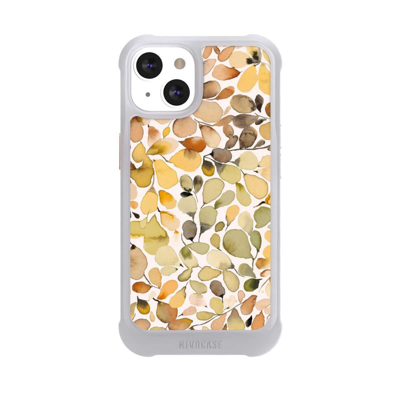 iPhone 13 NIVOmax Eukalyptus Aquarellblätter Braun Herbst