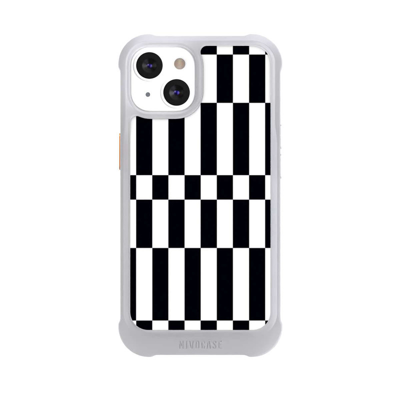 iPhone 13 NIVOmax Checked Abstract Bold Black and White Color Block