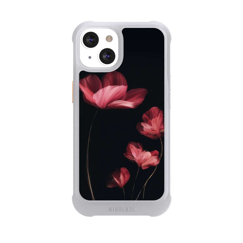 iPhone 13 NIVOmax Burgunder Blüten schwarz