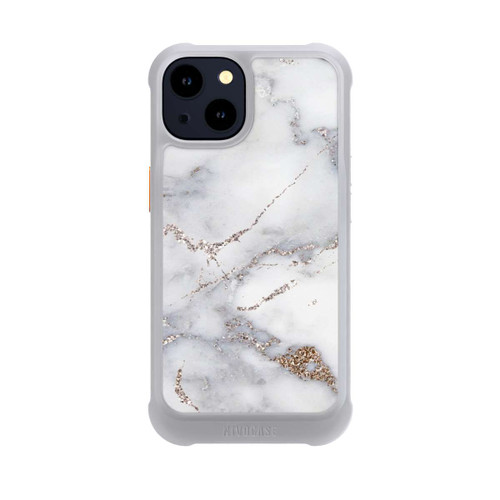 Apple iPhone 14 NIVOmax Silberglitzer Marmorlook